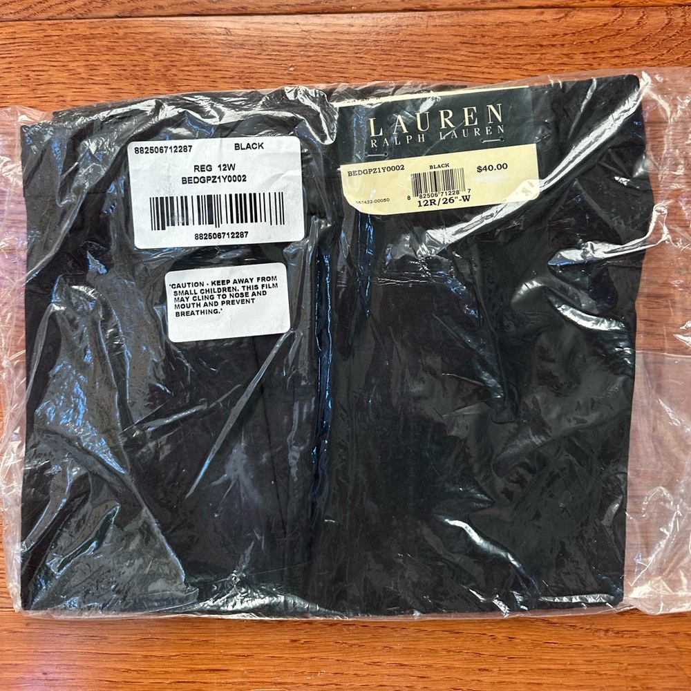 NWT boys black ralph lauren dress pants 12 R 26 w